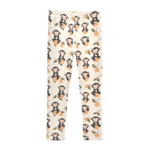 Monkey Peach Simple Girls Leggings Kids Yoga Pants Athletic Tights Pants 4-10 Years2
