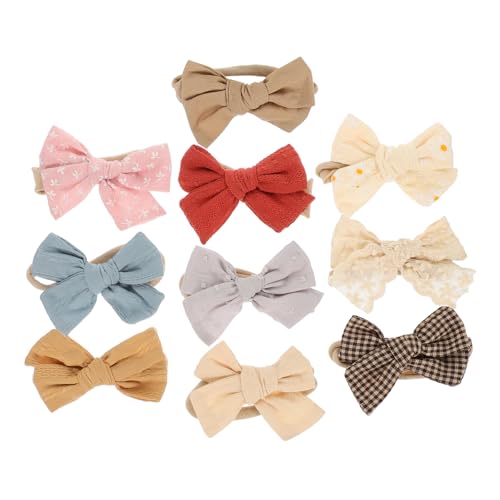 BESPORTBLE 10Pcs Headbands Pure Cotton Bow Hairbands Soft Dot Newborn Hair Accessories for Festivals and Daily Wear