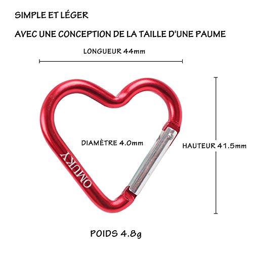 OMUKY 10 pz Cuore Forma Moschettone Prote Chiavi