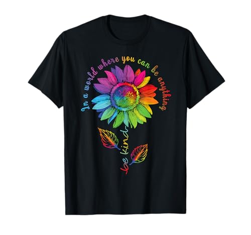 LGBTQ Regenbogen Sonnenblume Be Kind Gay Love Pride Blume T-Shirt