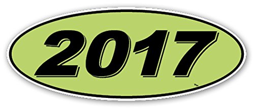 Stickers de fenêtre autocollants ovales millésime 2017 en lot de 12 pièces
