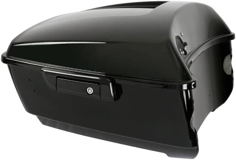Miniatura 2 de TCMT Caja de maletero de motocicleta King de 13.7 pulgadas, pestillos negros, respaldo superior, juego de portaequipajes para Harley 2014-2025