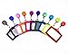 Hyamass 10-Pack Multicolor PU Leather ID Badge Holders with Retractable Reel - Horizontal Name Card Sleeves (Durable Clip-On Design for Work/Events)