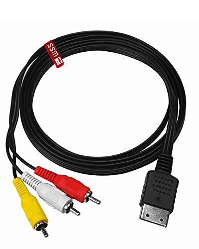 SuperSmashMedia® - AV Cable for SEGA Dreamcast Composite RCA TV Lead (1.8M)