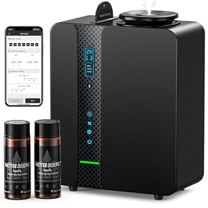 Ziweo Waterless Essential Oil Diffuser, 3500 Sq Ft HVAC Smart Scent Diffuser for Whole House, Commercial Scent Machine, Cold Air Diffuser with Bluetooth App, Metal Body for Hotel, Office & Large Room