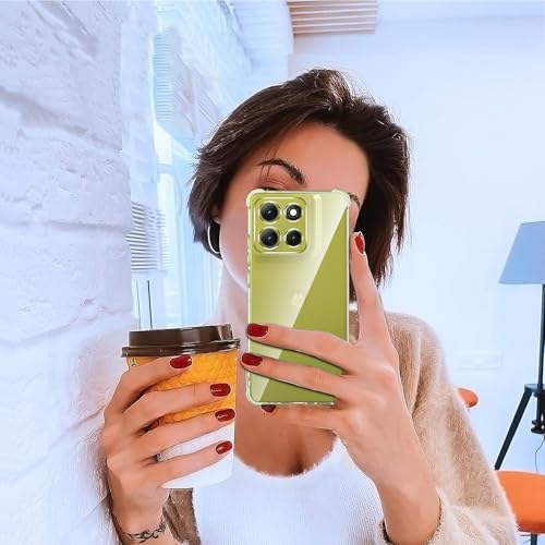 Image of Lustree Back Cover Transparent Case Compatible with Motorola G86 Power 5G | Clear + TPU Case with 4 Corner Air Cushion Protection & Camera Protection | Slim& Stylus Cover