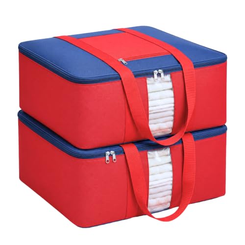 Image of EASY HOME 33L Closet Storage Bags for Clothes Large| Premium Wardrobe Bag with Zip Closure | Moisture Proof Nylon Garment Cover for Sarees, Heavy Quilts & Blankets