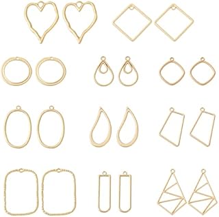 PandaHall Alloy Open Back Bezel Pendants Hollow Frame Pendant for DIY Resin Jewelry Making