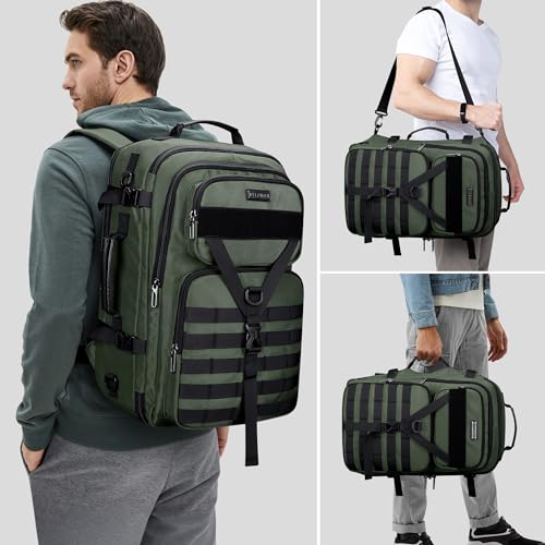Image of WITZMAN Travel Backpack for Men 45L Convertible Bag Fits 17 inch Laptop, Light Green, 12.6 inchL x 20.5 inchH x 10.63 inchW, Travel Backpacks