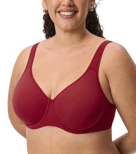 Image of DELIMIRA Women's Inbarely Plus Full Coverage Bra Plus Size Underwire Unlined Seamless Bras