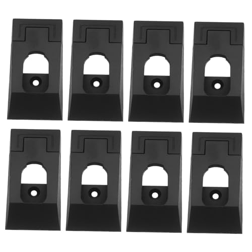 Amosfun 8 Piezas Base De Varilla De Ropa Ropero Perchero para Colgar Ropa Soportes De Varilla De Armario Soporte De Barra De Cortina Black