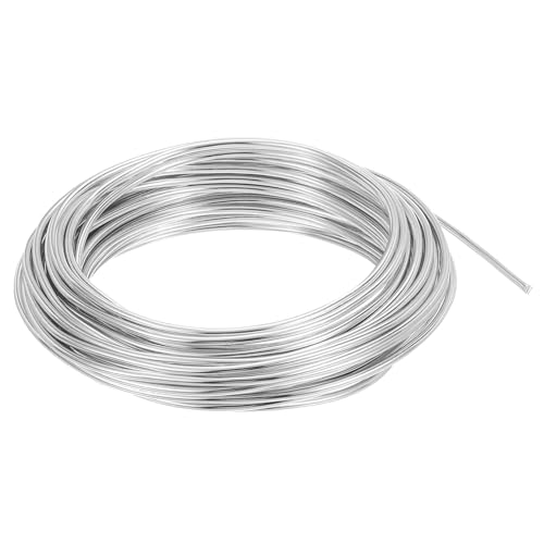 PATIKIL 2.5mm Bonsai Training Wire, 1 Roll Floral Wire Stems Anodized Aluminum Tree Wire 32.8 Feet Total for Gardening Branch Fixing, Silver