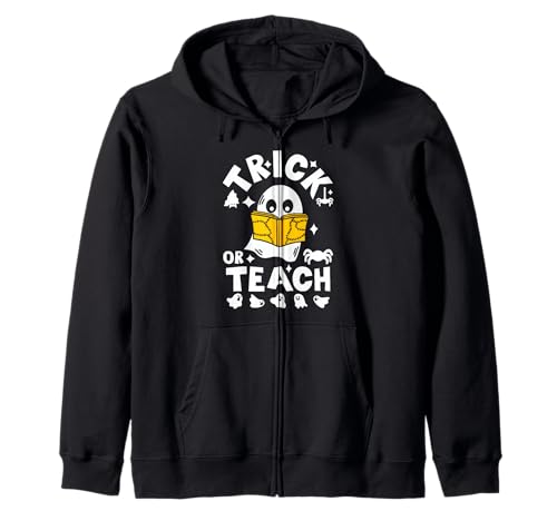Trick or Teach Chauve-souris rétro Halloween Ghost Teacher Groovy Fall Sweat à Capuche