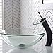 Kraus C-GV-101-12mm-10ORB Clear Glass Vessel Sink and Waterfall Faucet Oil Rubbed Bronze