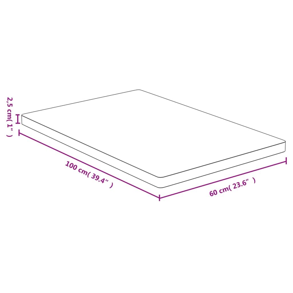 Blat stołu 60 x 100 x 2,5 cm, lakierowany bambus, naturalny kolor drewna, trwały materiał na stolik kawowy, biurko lub stolik pomocniczy, wszechstronne zastosowanie, zaokrąglone krawędzie