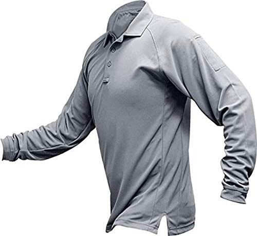 Vertx Men's Coldblack Long Sleeve Polo Shirt, Lt. Grey, Small