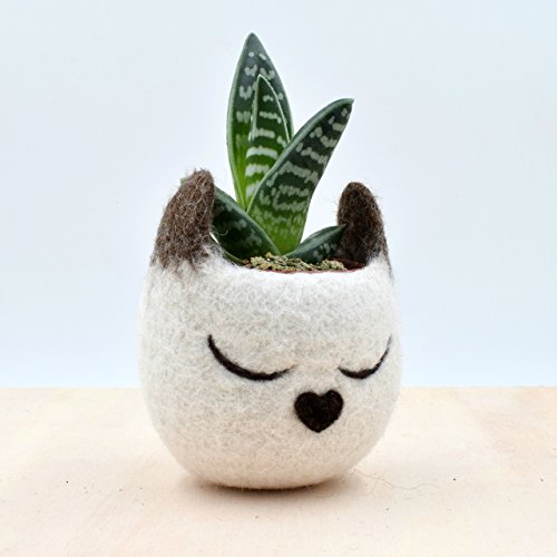 Siamese Cat Felt Succulent Planter