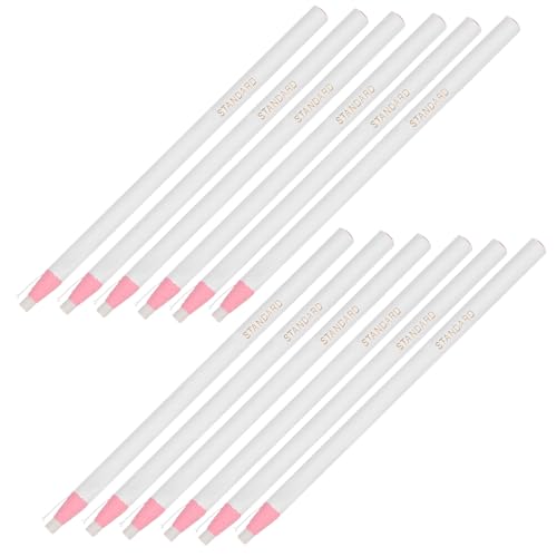 LALAFINA 12 Pcs Peel-off China Markers Grease Pencil Crayons Drawing Marking Wax Pencil for Wood Glass Garments Metal Fabrics Film Paper White