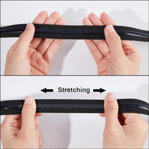 GORGECRAFT 10Yds*22mm Non-Slip Silicone Elastic Gripper Band Stretch Grip Tape Trim Ribbon Sewing Rubbers Webbing Belt Waistband Spool for Sewing Clothes Garment Crafts Sports Shorts Black - Image 3