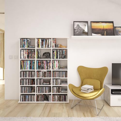Miniatura 5 de Vicco Estante Para Cds Jukebox, Blanco, 105.4 X 136 Cm, Apto Para Uso De Pie O Montado En Pared