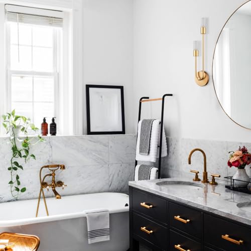 Image of HYDELITE Modern Wall Sconce Gold Wall Light Brass Vanity Light for Bathroom Bedroom Living Room Kitchen LED G9