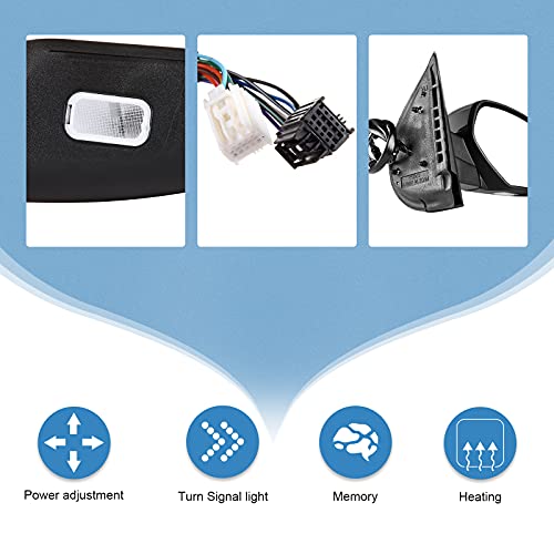 ECCPP Right Side Mirror Power Control Heated Turn Signal Memory Puddle Lamp Fit for 2007-2013 for GMC Sierra 2500 HD - Image 5