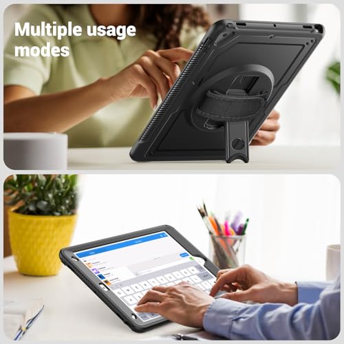 Coque iPad Pro 10.5 rigide noire avec dragonne rotative et support intégré