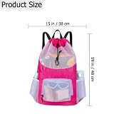 Uonguon Mesh Beach Bag, plecak ze sznurkiem ściągającym, szybkoschnący, z