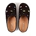 CAGLGLZ Eyeball Mules for Women Round Toe Fur Slides Fuzzy Slip on Platform Clogs Slippers Comfortable Fashion Stylish Shoes(Brown,6)