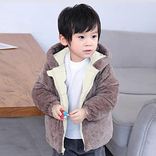 Boys Girls 𝗧𝗲ddy Fleece Jacket 𝗦𝗵erpa Lined Thicken Windproof Zipper Outerwear for Toddler Warm Puffy Coat4