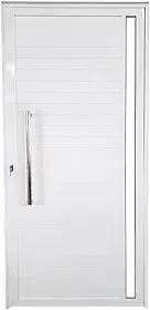 Porta Lambril de Alumínio Direita 210 x 80cm com Visor Linha Veneza Esquadrias Bergamo Branco