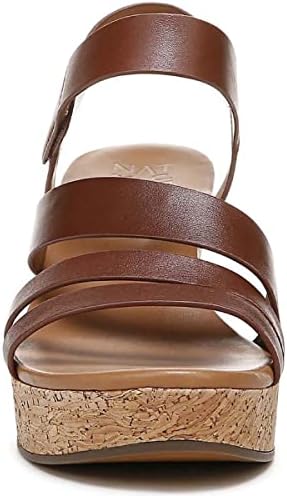 Naturalizer Womens Cynthia Strappy Wedge Sandal Brown Cinnamon Leather 12 W | Image 2