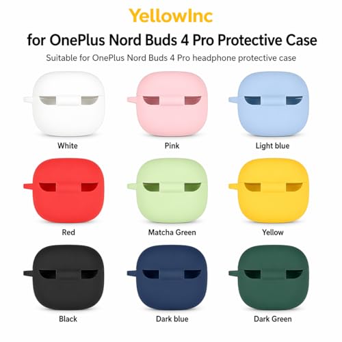 Image of Silicone Case for OnePlus Nord Buds 4 Pro TWS Earbuds, Shockproof Cover with Heavy Duty Carabiner, LED Visible (Black)