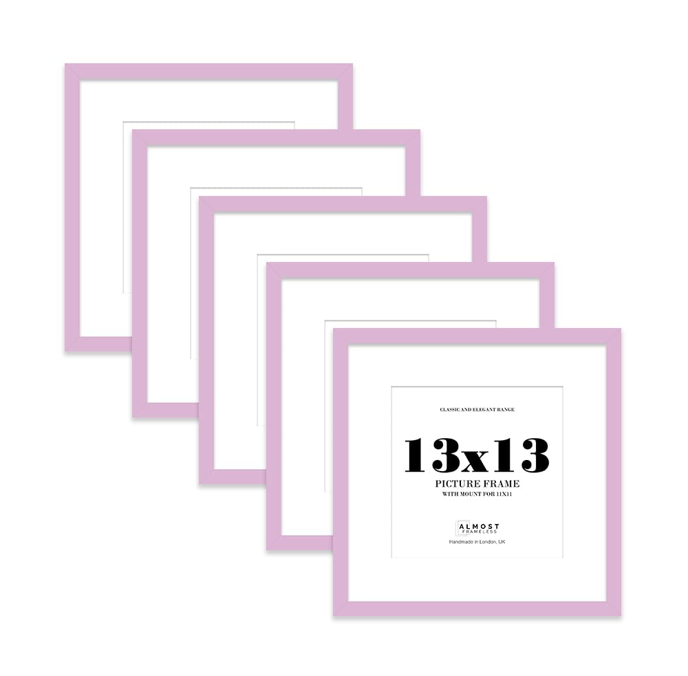 13x13 Lilac Picture Frame with Mount for 11x11 Photos, Prints - Modern Square Wall Frame, Set of 5 — image 1
