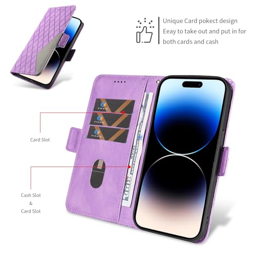 Étui portefeuille Galaxy A17 5G violet idéal pour libérer vos mains