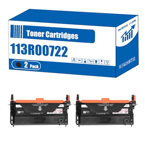 Image of Compatible for Xerox 113R00722 Toner Cartridges Phaser 6180 6180DNX 6180MFP 6180N Printers, High Yield 9000 Pages, Accurate Imaging Rich Colors (2-Pack Black)