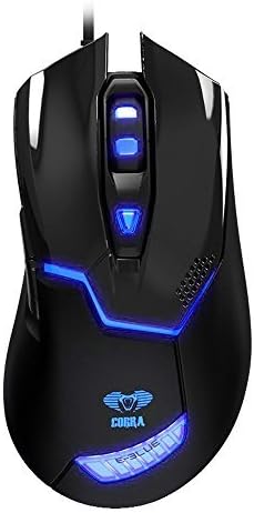EMS-622 Cobra 3 Levels 2000 DPI Blue LED Wired Optical Gaming Mice - Black