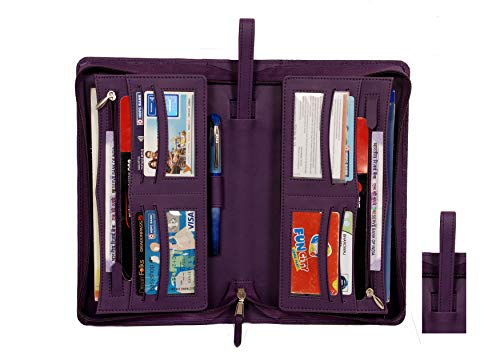 Image of Sukeshcraft Multiple Cheque Book Holder | Original PU Holds Upto 8 Cheque Books, Purple.