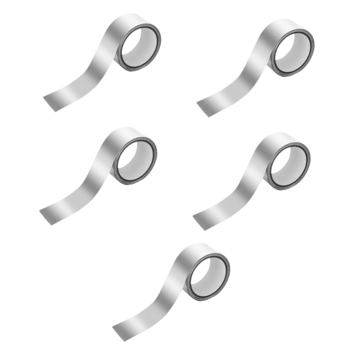 UKCOCO 5rollos Cinta De Aluminio Conductiva Para Aislamiento Térmico y Sellado Adhesiva De Alta Temperatura Para Ductos y Tuberías Para Aplicaciones Eléctricas y Proyectos De Hvac