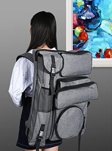 Image of Art Portfolio Carry Bag 4K Canvas Artist Backpack Adjustable Shoulder Bag Tote Artist Portfolios Case Water-Resistant Drawing Board Bag for Art Supplies Storage Transport Traveling, 26 x 19 Inch