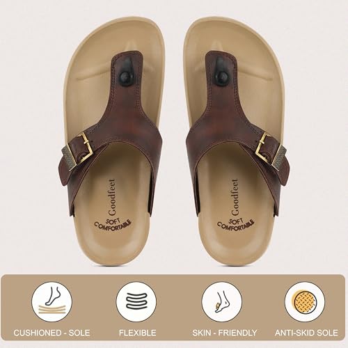 Image of Men's Slippers | Stylish & Comfortable Flip-Flop Slippers for Men | EVA Sole Material | Slip Resistant | Durable & Lightweight Men Chappal for Daily Use (GF-Eva-112)