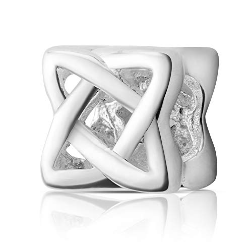 Andante-Stones - Original, Plata de Ley 925 sólida, Cuenta de Plata en Forma de telaraña, Elemento Bola para Pulseras modulares European Beads + Saco de Organza