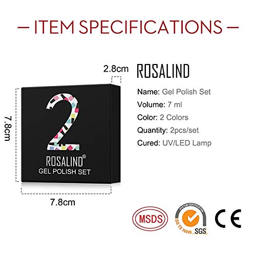 ROSALIND UV Gel Nagellack 2 Farben Nackt Nude und Weiß 7ml Soak Off UV LED Gel Nail Polish Kit Nagellack für Nail Art… – Bild 5