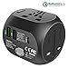 Produktbild Milool Reiseadapter mit QC3.0 Schnellladung Typ C und 2 USB (US/EU/UK/AU) 30W All-In-One Reiseladegerät für über 150 Länder, 2 Sicherungen (Schwarz)