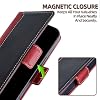 Funda Compatible con Huawei Enjoy 7S / P Smart / Nova Lite 2, Tipo Flip con Soporte, Ranura para Tarjetas y Cierre Magnético, Rojo 4