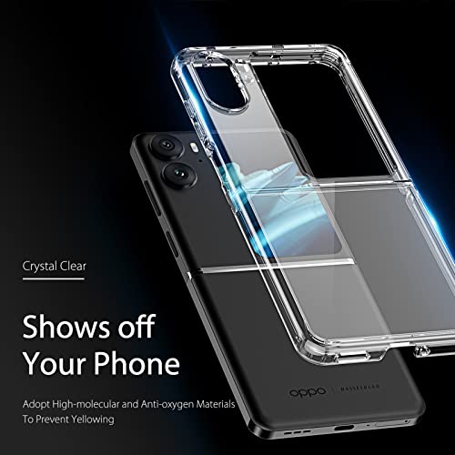 Image of for Oppo Find N2 Flip,Oppo Find N2 Flip Phone Case Clear Transparent Reinforced Corners TPU Shock-Absorption Flexible Cell Phone Cover for Oppo Find N2 Flip - Transparent
