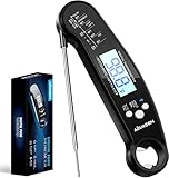 🥘 【Einfache Bedienung】 Mit der Ein / Ausschaltautomatik schaltet sich das Fleischthermometer beim Ein- und Ausklappen der Sonde von selbst ein oder aus. Und mit der Hold-Taste können Sie den Temperaturwert auf dem Display „halten“, um die Temperatur nach dem Entfernen des Lebensmittelthermometer aus dem Garraum abzulesen! Die Funktion zur Umrechnung der Temperatureinheit ermöglicht das Umschalten zwischen ºC/ºF mit einer Berührung.