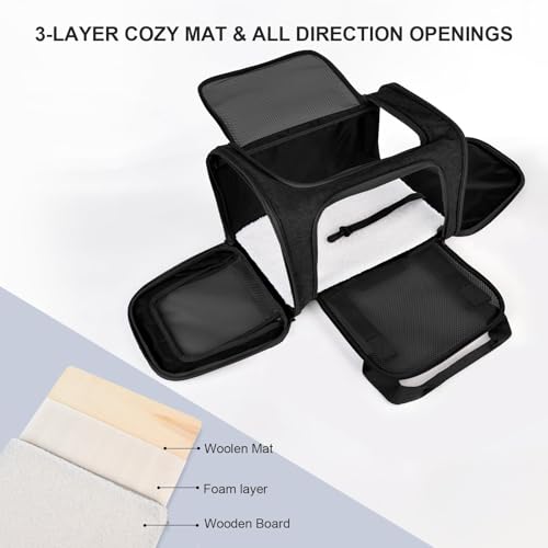 Henkelion Transportadores grandes para cães e gatos com rodas para filhotes de até 20 kg, suporte pa