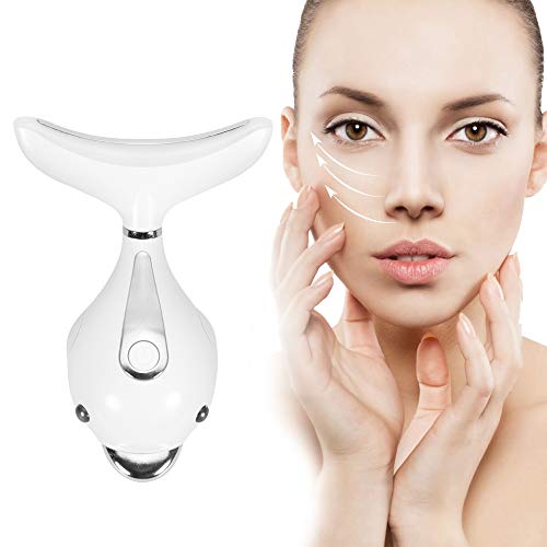 PELCAS Gesichts massagegerät Anti Alterung Hals Augenmassagegerät, 45? Wärme Anti-Falten Gesichtsgerät für Hautstraffung & Lifting, Mikrostrom-Halsschutz USB Wiederaufladbar, 3 Modi MEHRWEG