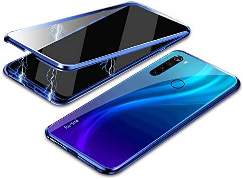 EUDTH Capa Redmi Note 8, moldura de metal de adsorção magnética de corpo  inteiro 360°